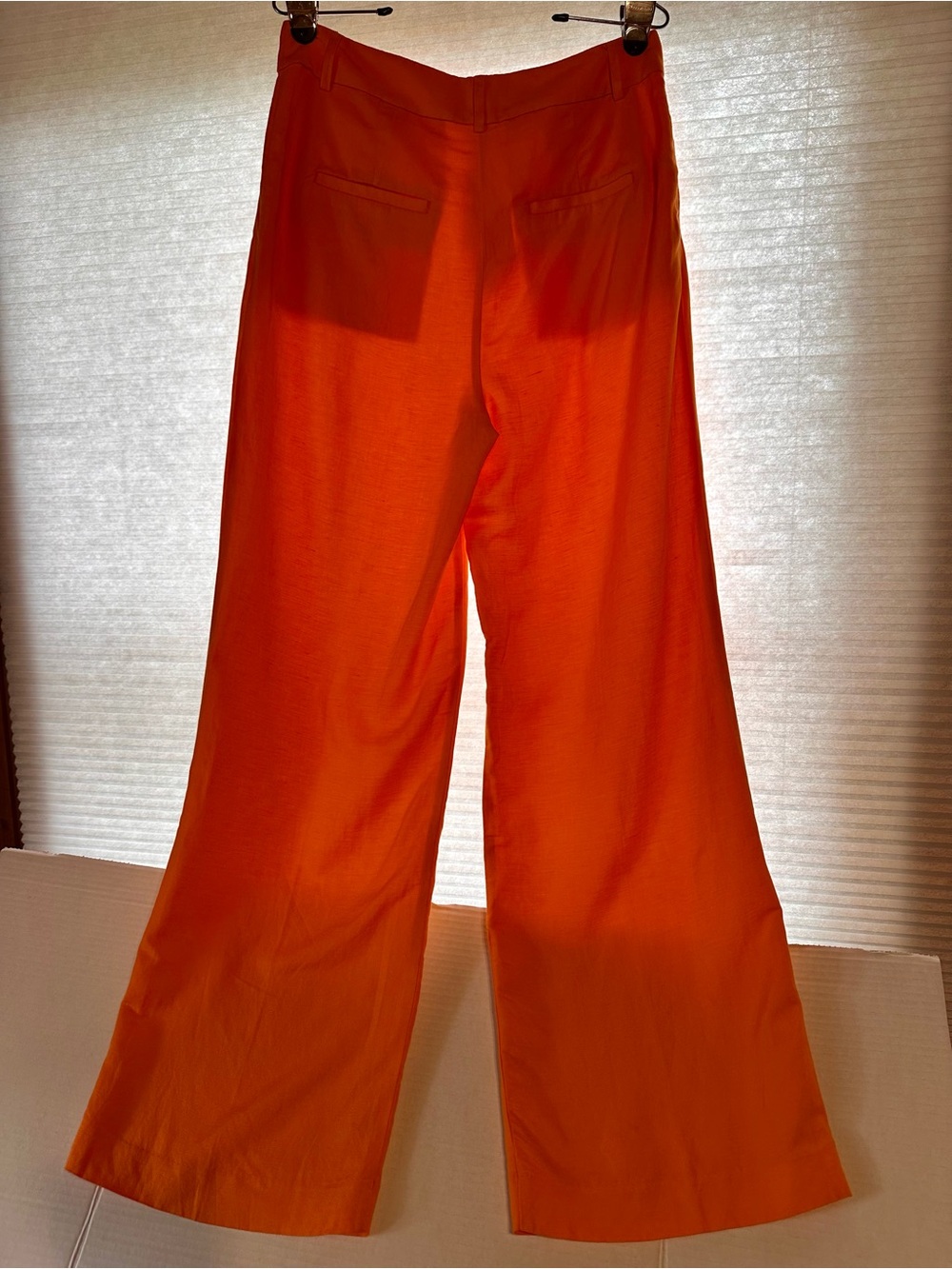 LOFT Vibrant Orange Women’s linen wide leg pants